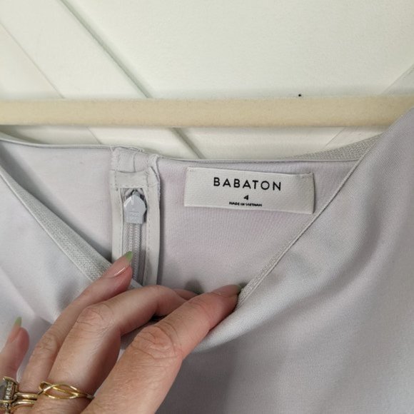 Aritzia Babaton Ruslan Off Shoulder Fitted Midi Dress SZ/ 4 - Picture 4 of 8